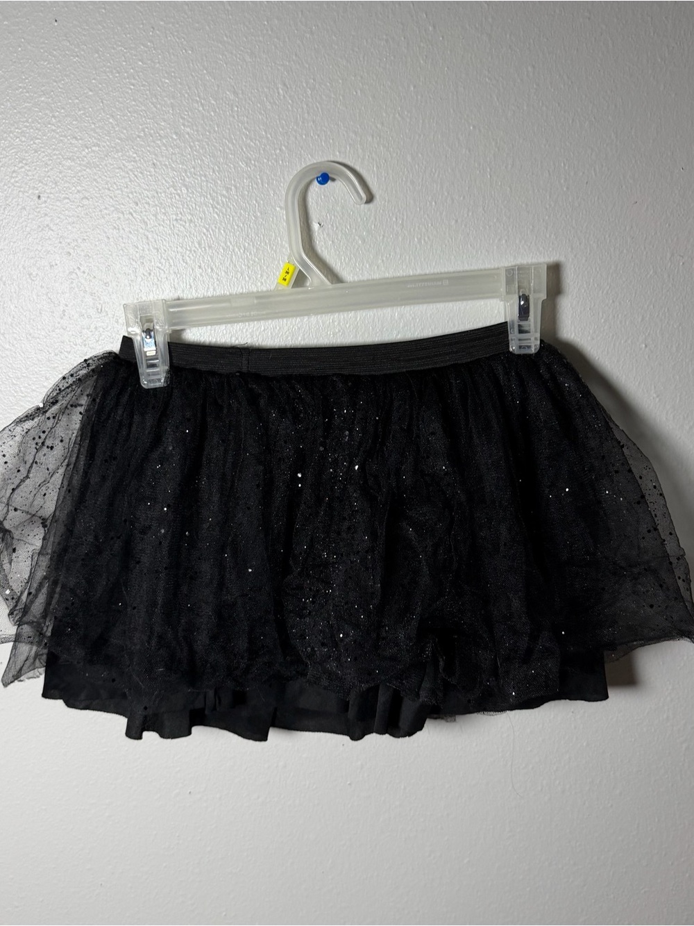 Kids Girl Witch Halloween Costume Black Sparkle Tulle Skirt Glitter size XL